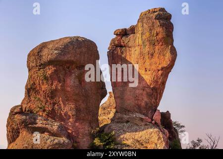 Montagne di Belogradchik diverse forme fantastiche rocce rocciose, primo piano, Bulgaria, Europa Foto Stock