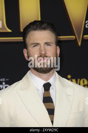 Chris Evans alla prima di "Knives Out" di Los Angeles tenutasi al Regency Village Theatre di Westwood, USA il 14 novembre 2019 Foto Stock