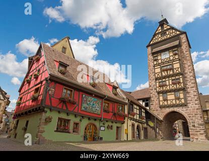 Ribeauville, città vecchia, Alsazia, Francia, Europa Foto Stock