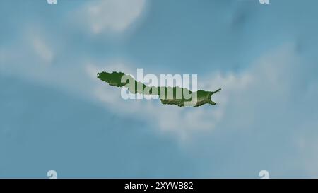 Isola Abd al-Kuri nel Mar Arabico su una mappa colorata di altitudine Foto Stock