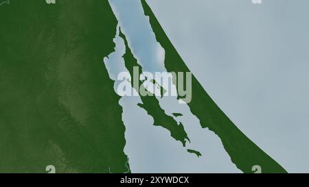 Isla Juan A. Ramirez nel Golfo del Messico su una mappa colorata di elevazione Foto Stock