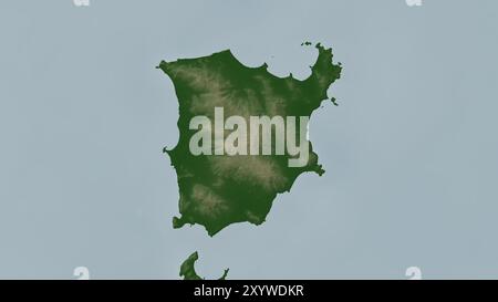 Isola di Ko Samui nel Golfo della Thailandia su una mappa colorata Foto Stock