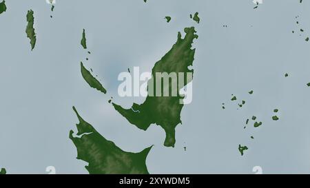 Isola di Ko Yao noi nello stretto di Malacca su una mappa colorata Foto Stock