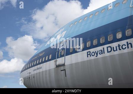 Lelystad, Paesi Bassi. Luglio 2022. La sezione nasale del Boeing 747. Primo piano Foto Stock