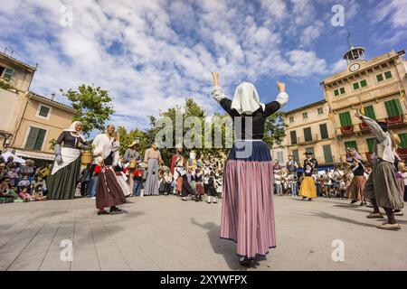 I boleri tradizionali di Maiorca danzano Llucmajor, Migjorn, isole baleari, spagna Foto Stock