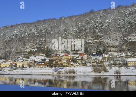 Postelwitz in Svizzera sassone. Postelwitz in svizzera sassone d'inverno Foto Stock