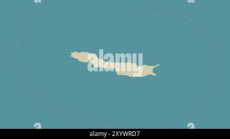 Isola Abd al-Kuri nel Mar Arabico su una mappa topografica in stile umanitario OSM Foto Stock