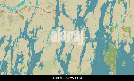 Arrowsic Island nell'Oceano Atlantico settentrionale su una mappa topografica in stile umanitario OSM Foto Stock