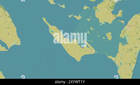 Arro Island nel Kattegat su una mappa topografica in stile umanitario OSM Foto Stock