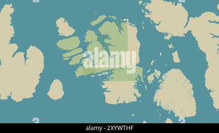 Bathurst Island nei passaggi nord-occidentali su una mappa topografica in stile umanitario OSM Foto Stock