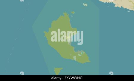 Isla de Coiba nell'Oceano Pacifico settentrionale su una mappa topografica in stile umanitario OSM Foto Stock