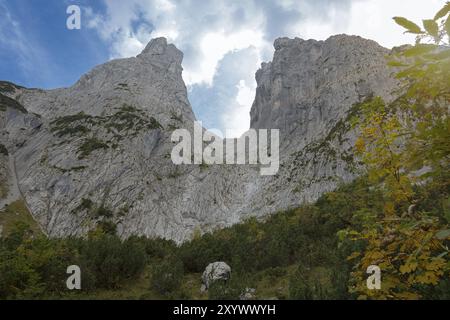 L'Ellmauer Tor nel Wilder Kaiser, Tirolo, Austria, Europa Foto Stock