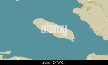 Gonave Island nel Mar dei Caraibi su una mappa topografica in stile umanitario OSM Foto Stock