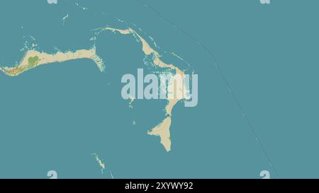 Great Abaco Island nell'Oceano Atlantico settentrionale su una mappa topografica in stile umanitario OSM Foto Stock