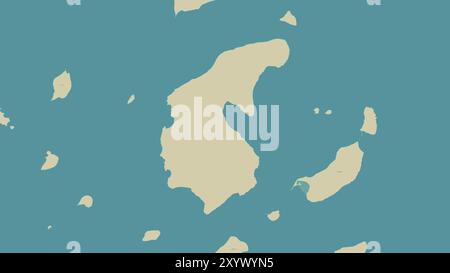 Hawakil Island nel Mar Rosso su una mappa topografica in stile umanitario OSM Foto Stock