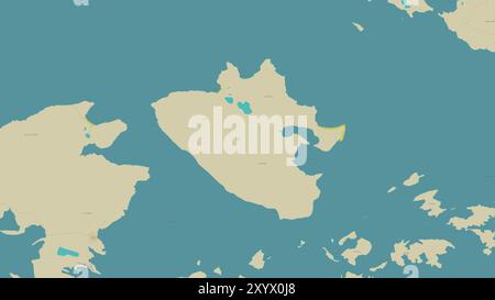 Keppel Island nell'Oceano Atlantico meridionale su una mappa topografica in stile umanitario OSM Foto Stock