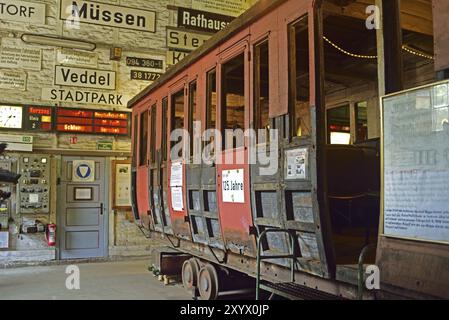 Europa, Germania, Aumuehle, Holstein, distretto del Ducato di Lauenburg, regione metropolitana di Amburgo, capannone motore Aumuehle, museo ferroviario, pullman passeggeri, A. Foto Stock