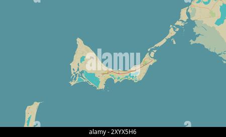 Providenciales Island nell'Oceano Atlantico settentrionale su una mappa topografica in stile umanitario OSM Foto Stock