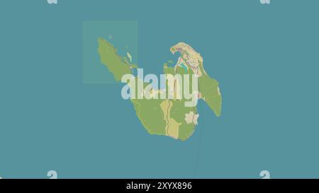 Pulau Weh nel Mare delle Andamane o Birmania su una mappa topografica in stile umanitario OSM Foto Stock