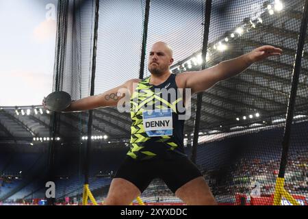 Roma, Italia. 30 agosto 2024. Gala d'oro Pietro Mennea, Matthew Denny, medaglia di bronzo ai Giochi Olimpici di Parigi 2024 lancio del disco con distanza 65, 91. (Foto di Pasquale Gargano/Pacific Press) credito: Pacific Press Media Production Corp./Alamy Live News Foto Stock