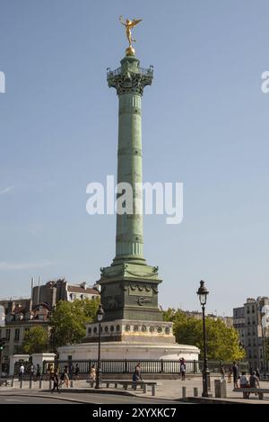 Parigi, Francia. 2022 agosto colonna di luglio, colonne de Juillet, in Place de la Bastille a Parigi, Francia, Europa Foto Stock