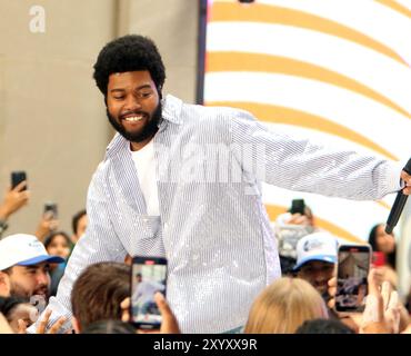 Agosto 30 2024 Khalid si esibisce al Today Show Citi Concert Series al Rockefeller Plaza di New York. 30 agosto 2024 RW/Mediapunch Foto Stock