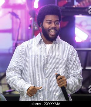 Agosto 30 2024 Khalid si esibisce al Today Show Citi Concert Series al Rockefeller Plaza di New York. 30 agosto 2024 RW/Mediapunch Foto Stock