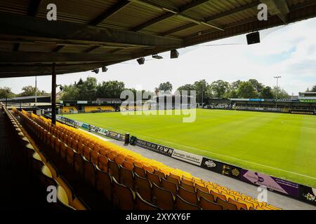 The Exercise Stadium, Harrogate, Inghilterra - 31 agosto 2024 Una vista generale dello Stadio degli esercizi - prima della partita Harrogate Town contro Barrow, EFL League 2, 2024/25, presso l'Exercise Stadium, Harrogate, Inghilterra - 31 agosto 2024 credito: Mathew Marsden/WhiteRosePhotos/Alamy Live News Foto Stock