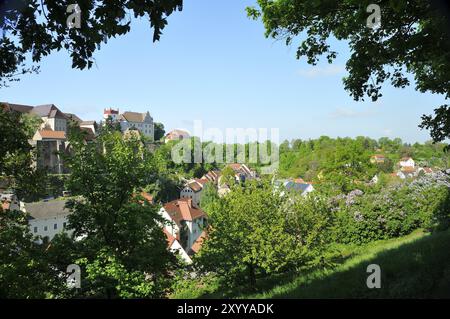 Bautzen, con vista sull'Ortenburg. Bautzen, con vista a Ortenburg, Die Ruine der Nikolaikirche a Bautzen. Le rovine della chiesa di San Nicola a B. Foto Stock