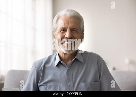 Ritratto della testa di un uomo barbuto maturo e affascinante Foto Stock