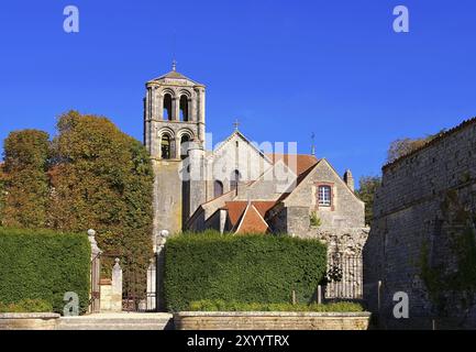 Vezelay Basilika Sainte-Madeleine, Abbaye Sainte-Marie-Madeleine de Vezelay, Borgogna in Francia Foto Stock