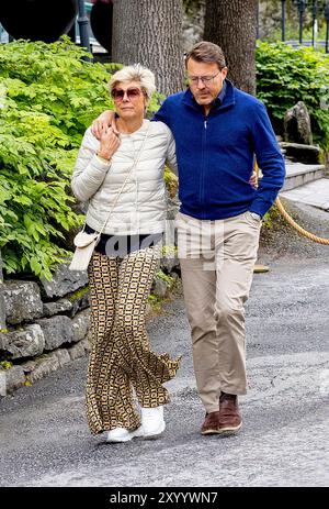 Geiranger, Norwegen. 31 agosto 2024. Geiranger, Norvegia 3108-2024 Princess Laurentien e Prince Constantijn presso l'Union Hotel di Geiranger credito: Albert Nieboer Netherlands OUT Point de Vue OUT/dpa/Alamy Live News Foto Stock