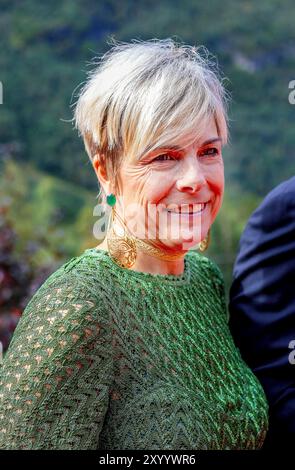 Geiranger, Norwegen. 31 agosto 2024. Geiranger, Norvegia 3108-2024 la Principessa Laurentien arriva per il matrimonio all'Union Hotel di Geiranger credito: Albert Nieboer Netherlands OUT Point de Vue OUT/dpa/Alamy Live News Foto Stock