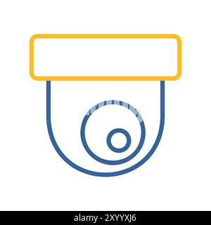 Icona vettoriale telecamera a cupola. CCTV, telecamera rotonda per soffitto di sicurezza, segnale di sorveglianza. Segnale di sicurezza. Simbolo grafico per il design del sito Web, il logo e l'app Illustrazione Vettoriale