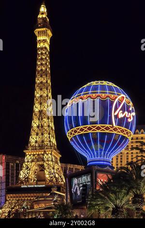 Torre Eiffel Replica al Paris Hotel Las Vegas Foto Stock