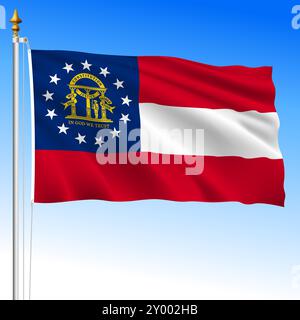Bandiera dello stato federale della Georgia, Stati Uniti, USA, illustrazione vettoriale Illustrazione Vettoriale