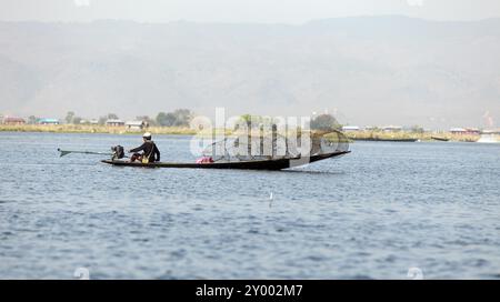 Pescatori del lago Inle Foto Stock