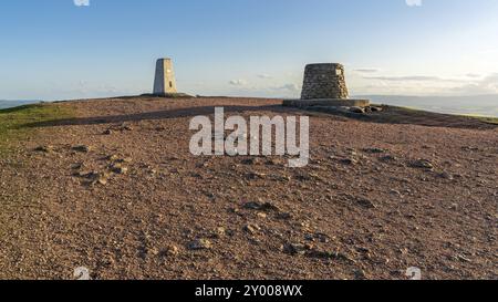 La parte superiore del Wrekin, vicino a Telford, Shropshire, Inghilterra, Regno Unito Foto Stock