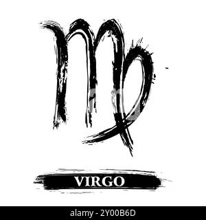 Segno zodiacale virgo creato in stile grunge Foto Stock