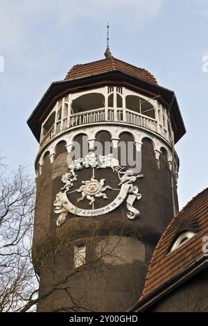 Vecchia torre dell'acqua tedesca, simbolo della città di Svetlogorsk (fino al 1946 Rauschen). Kaliningrad Oblast, Russia, Europa Foto Stock