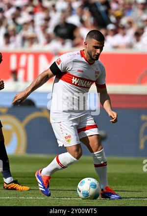 Stoccarda, Germania. 31 agosto 2024. Deniz Undav VfB Stuttgart (26) Aktion am Ball VfB Stuttgart vs 1. FSV MAINZ 05 31.08.2024 LE NORMATIVE DFL VIETANO QUALSIASI UTILIZZO DI FOTOGRAFIE COME SEQUENZE DI IMMAGINI E/O QUASI-VIDEO/DPA/ALAMY LIVE NEWS Foto Stock