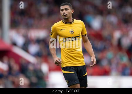 Nottingham, Regno Unito. 31 agosto 2024. Andre of Wolves durante la partita di calcio di Premier League tra Nottingham Forest e Wolverhampton Wanderers al City Ground di Nottingham, Inghilterra (Richard Callis/SPP) credito: SPP Sport Press Photo. /Alamy Live News Foto Stock