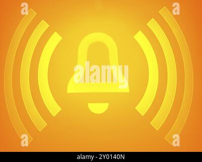 Primo piano di un pulsante di emergenza arancione lampeggiante Foto Stock