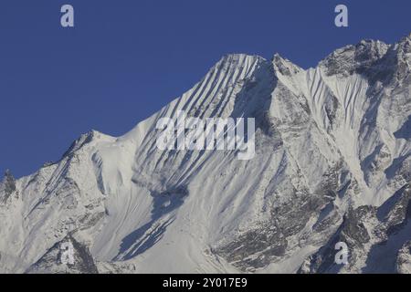 Parte dal profilo unico del monte Ponngen Dopchu, valle di Langtang, Nepal, Asia Foto Stock