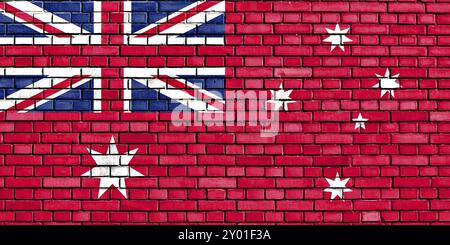 Bandiera civile di Australia dipinta su un muro di mattoni Foto Stock