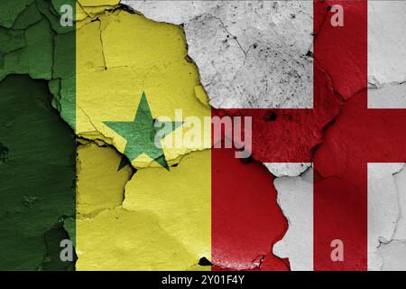 Bandiere del Senegal e dell'Inghilterra Foto Stock