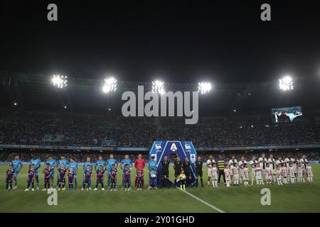 Napoli, Italia. 31 agosto 2024. Schieramento durante la partita di calcio di serie A tra Napoli e Parma allo Stadio Diego Armando Maradona di Napoli, italia meridionale - sabato 31 agosto 2024. Sport - calcio . (Foto di Alessandro Garofalo/Lapresse) credito: LaPresse/Alamy Live News Foto Stock