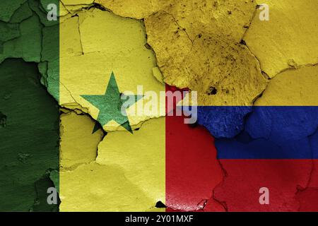 Bandiere del Senegal e della Colombia Foto Stock