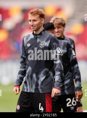 Londra, Regno Unito. 31 agosto 2024. Sepp van den Berg di Brentford durante la partita di Premier League al Gtech Community Stadium di Londra. Il credito per immagini dovrebbe essere: David Klein/Sportimage Credit: Sportimage Ltd/Alamy Live News Foto Stock