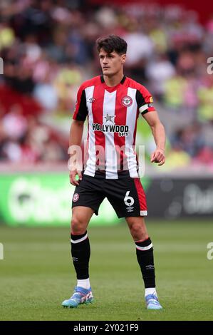 Londra, Regno Unito. 31 agosto 2024. Christian Norgaard di Brentford durante la partita di Premier League al Gtech Community Stadium di Londra. Il credito per immagini dovrebbe essere: David Klein/Sportimage Credit: Sportimage Ltd/Alamy Live News Foto Stock